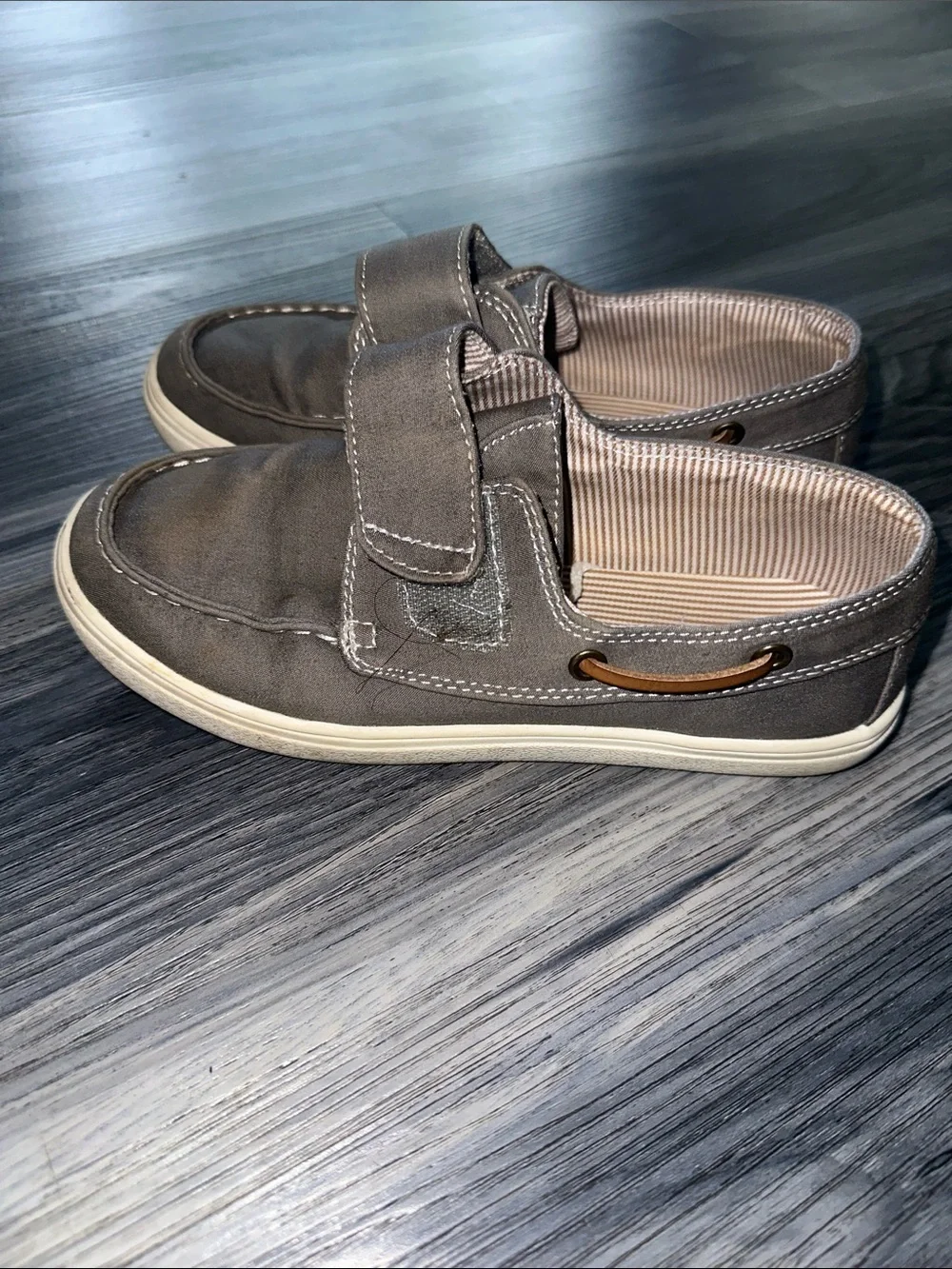 Place Taupe Canvas Hook-and-Loop Slip-On Shoes